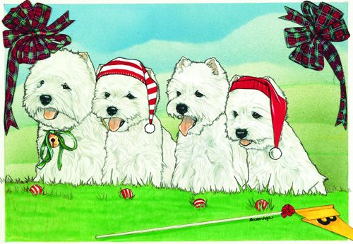 Picture of Pipsqueak Productions C938 Westie Holiday Boxed Cards