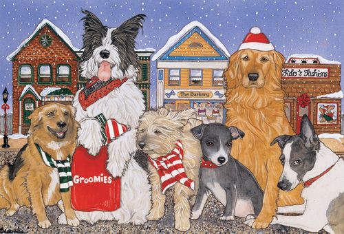 C960 Mix Dog Holiday Boxed Cards