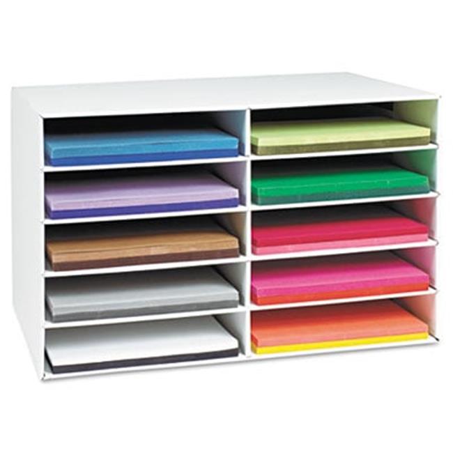 Pacon 001316 Classroom Construction Paper Storage- 10 Slots- 26 7/8 x 16 7/8 ...