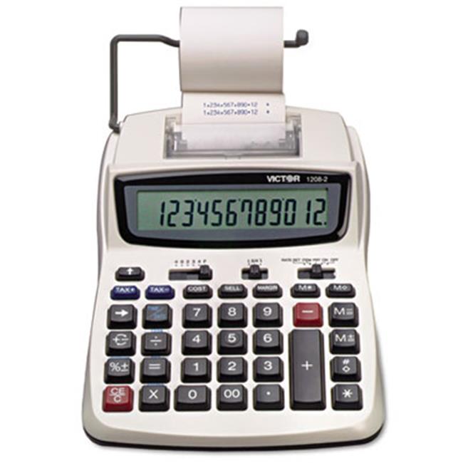 Compact Desktop Calculator- 12-Digit LCD- Two-Color Printing- Black/Red