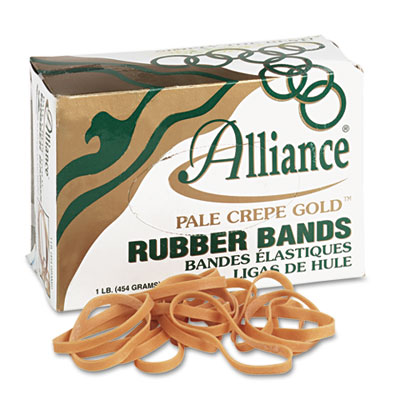 Picture of Alliance 20645 Pale Crepe Gold Rubber Bands- Size 64- 3-1/2 x 1/4- 1lb Box