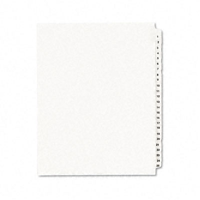 Picture of Avery 01330 Avery-Style Legal Side Tab Divider- Title: 1-25- Letter- White- 1 Set