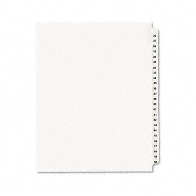 Picture of Avery 01331 Avery-Style Legal Side Tab Divider- Title: 26-50- Letter- White- 1 Set