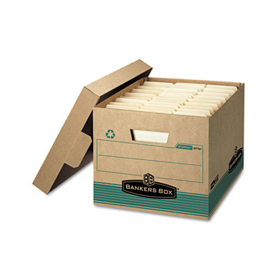 Picture of Bankers Box 12770 Stor/File Extra Strength Storage Box- Letter/Legal- Kraft/Green- 12/Carton