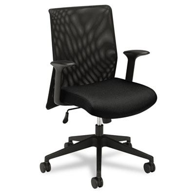 Picture of basyx VL571VB10 VL571 High-Back Work Chair- Mesh Back- Fabric Seat- Black