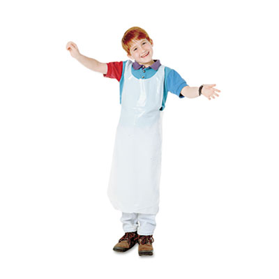 Bib Style Kids Disposable Aprons 100 Pack WHITE ()