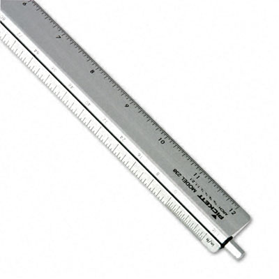 Picture of Chartpak 238 Adjustable Triangular Scale Aluminum Architects Ruler- 12&amp;quot;- Silver