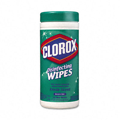 Picture of Clorox 15949EA Fresh Scent Disinfecting Wet Wipes- Cloth- 7 x 8- 75/Canister