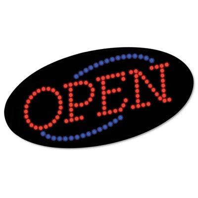 Picture of COSCO 098099 LED &amp;quot;OPEN&amp;quot; Sign- 10 1/2: x 20 1/8&amp;quot;- Red &amp; Blue Graphics