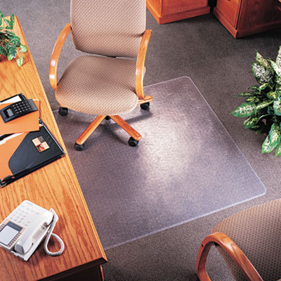 Picture of deflect-o CM14113 SuperMat Studded Beveled Mat for Medium Pile Carpet- 36w x 48h- Clear