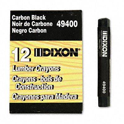 Picture of Dixon 49400 Lumber Crayon- Permanent- Carbon Black- Dozen