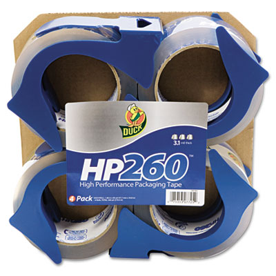 Picture of Duck 00-07725 HP260 Packaging Tape w/Dispenser- 1.88&amp;quot; x 60 yard- 3&amp;quot; Core- 4/Pack