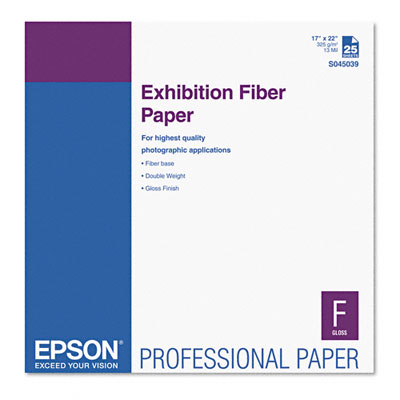 Picture of Epson S045039 Exhibition Fiber Paper- 17 x 22- White- 25 Sheets