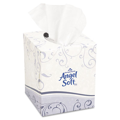 Picture of Georgia Pacific 46580BX Angel Soft ps Premium Facial Tissue- Cube Box- 96 Sheets/Box- White