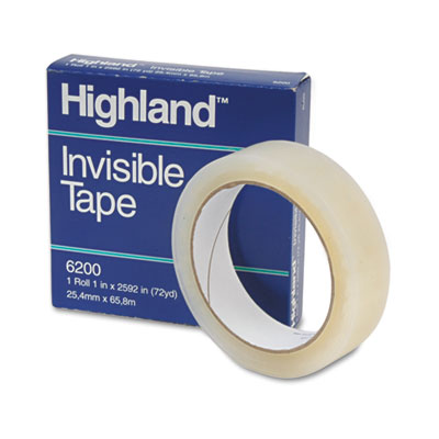 Picture of Highland 620025921 Invisible Tape- 1&amp;quot; x 2592&amp;quot;- 3&amp;quot; Core