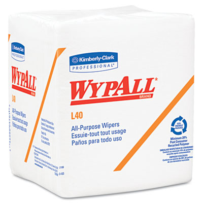 Picture of KIMBERLY-CLARK PROFESSIONAL* 05701 WYPALL L40 Cloth-Like 1/4-fold Wipes- 12-1/2 x 13- 56/Box- 18/Carton