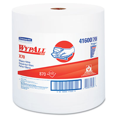 Picture of KIMBERLY-CLARK PROFESSIONAL* 41600 WYPALL X70 Wipers- Jumbo Roll- Perf.- 12.5 x 13.4- White- 870/Roll- 1/Carton