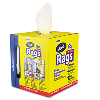 * Rag Wipes in a Box- 10 x 13- White- 200/Box- 8/Carton