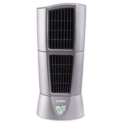 Picture of Lasko 4910 6 Inch Three-Speed Platinum Desktop Wind Tower Fan- Platinum