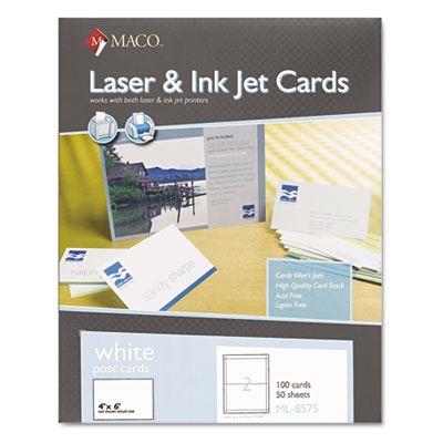 Picture of Maco ML-8575 Unruled Index Cards- 4 x 6- White- 100/Box