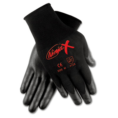 Picture of MCR Safety N9674L Ninja X Bi-Polymer Coated Gloves- Large- Black