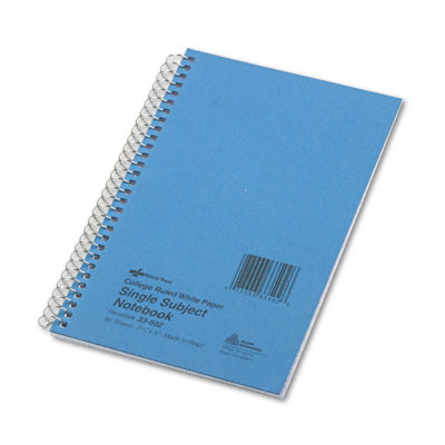 Subject Wirebound Notebook- College Rule- 5 x 7-3/4- WE- 80 Sheets/Pad -  National Brand, NA31726