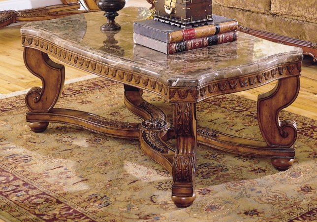 Picture of Home Elegance 5543-30 Tarantula Cocktail Table Marble Top