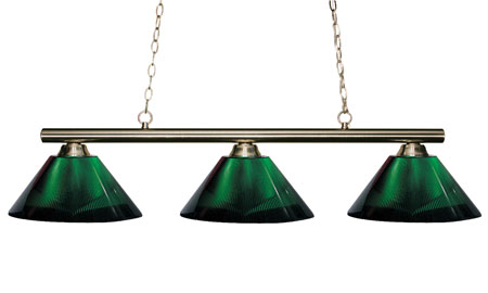 Picture of Z lite 155-3BN-ARG Sharp Shooter 3-Lights Billiard in Brushed Nickel with Acrylic Green Shade