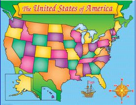 Picture of Teachers Friend 978-0-439-50545-1 USA Map Chart