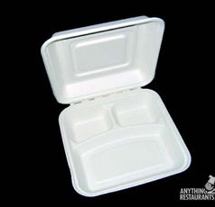 Picture of Asean Corporation BCS093 8.5x8x2.5 3 compartment hinged container - 200 pcs