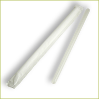 Picture of Asean Corporation PLA-S8W-C PLA Jumbo Straw-8 in. in.- L- Clear- individually wrapped - 2000 pcs