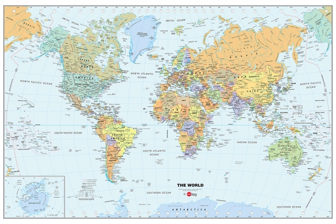 Picture of WallPops WPE99074 World Dry-Erase Map