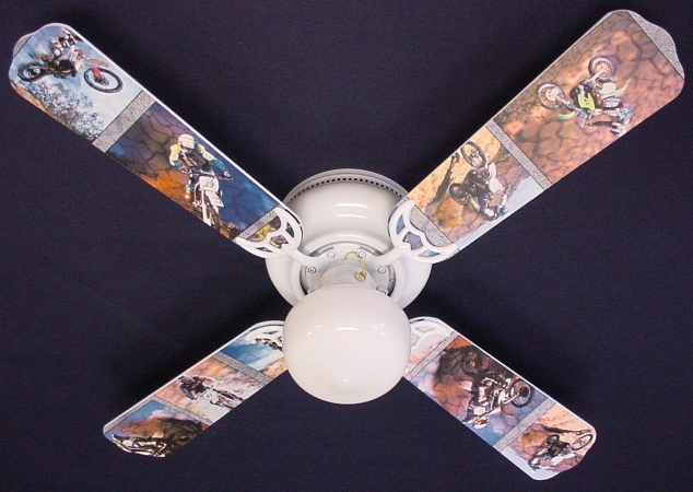 Picture of Ceiling Fan Designers 42FAN-CARS-MDBM Motocross Dirt Bikes Ceiling Fan 42 in.