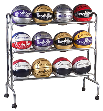 Picture of Champion Sports CHSBRC3 Portable Ball Rack 3 Tier Holds 12 Balls