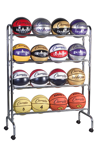Picture of Champion Sports CHSBRC4 Portable Ball Rack 4 Tier Holds 16 Balls