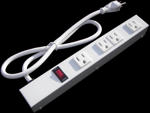 Picture of e-dustry EPS-1043W1 12 in. 4 Outlet Metal Power Strip