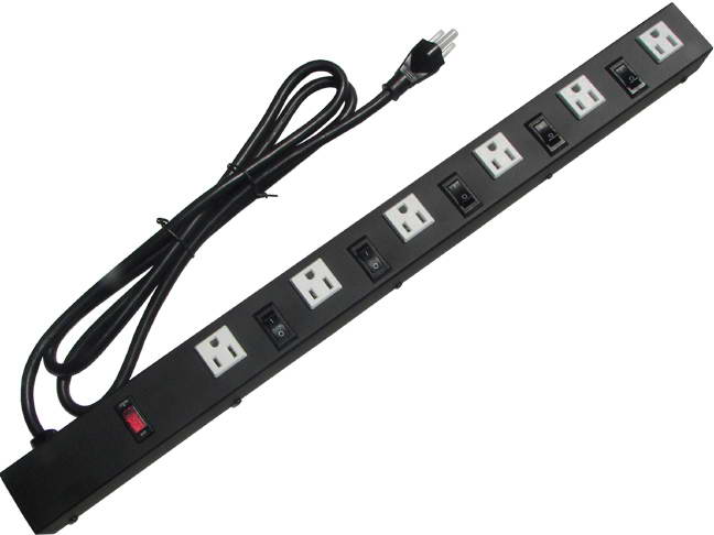 Picture of e-dustry EPS-2066MN 24 in. 6 Outlet Metal Power Strip