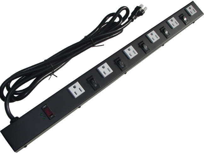 Picture of e-dustry EPS-2069MBL 24 in. 6 Outlet Metal Power Strip