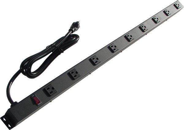 Picture of e-dustry EPS-3096V1 36 in. 9 Outlet Metal Power Strip