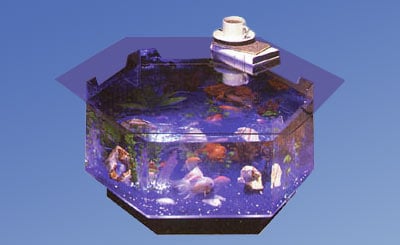 Picture of Midwest Tropical O-100 Aqua Octagon Coffee Table Aquarium