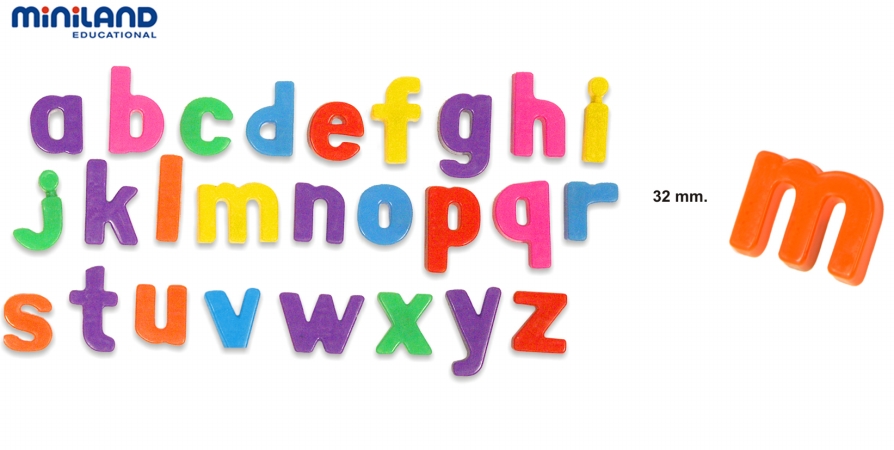 Picture of Miniland Educational 97913 Magnetic lower case letters (155 pieces) / Jar