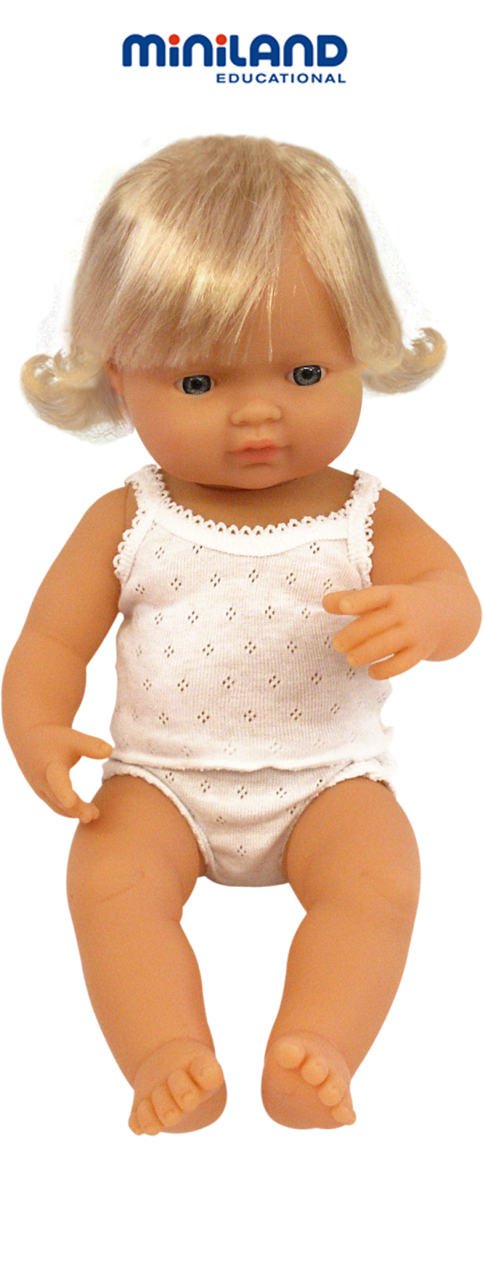 Picture of Miniland 31152 Baby Doll Caucasian Blond Girl 15&quot; 