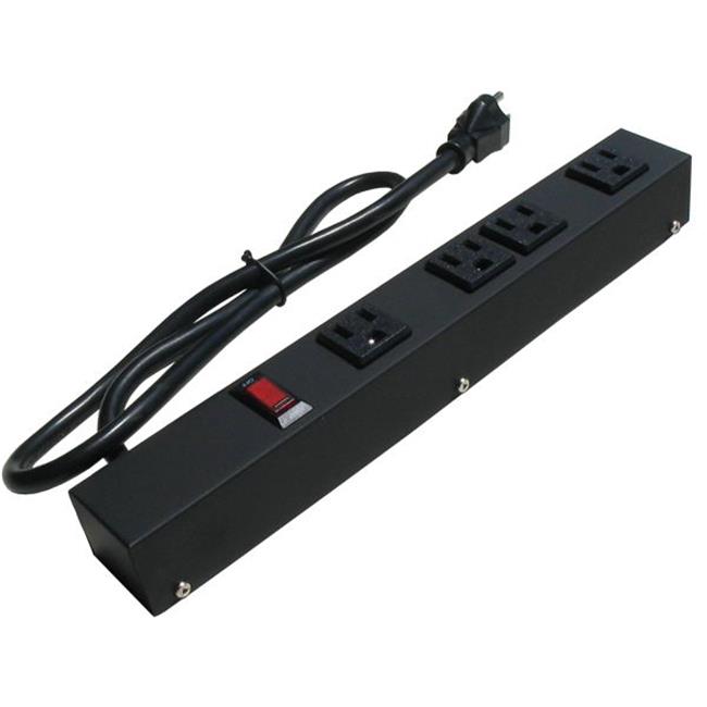 e-dustry EPS-10431 12 in. 4 Outlet Metal Power Strip