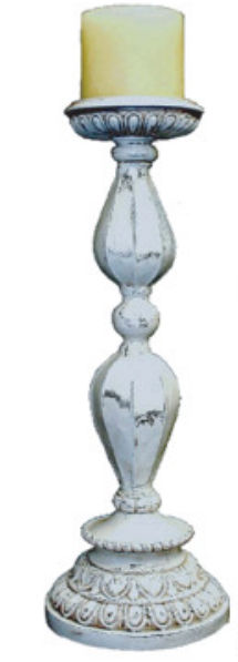 Hickory Manor House Tall Rope Candlestick, Old World White
