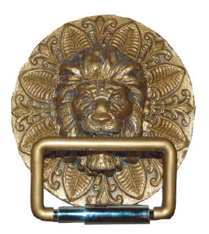 Hickory Manor House HM81209TP AG Round Lion Plaque Toilet Paper Holder - Antique Gold