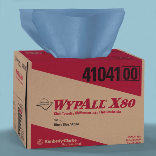 Picture of Kimberly-Clark KCC 41041 Wypall X80 Twl 12.5X16.8 blue 1/160