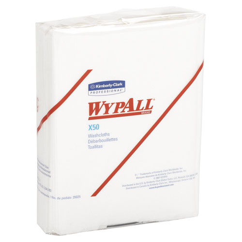 Picture of Kimberly-Clark KCC 35025 Wypall X50 1/4 Fld Wiper white 10X12.5 (32/26)