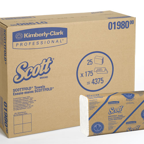 Picture of Kimberly-Clark KCC 01980 Scottfold Twl white 25/175 Sht