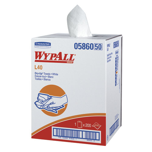 Picture of Kimberly-Clark KCC 05860 Wypall L40 Twl 19.5X42 white 200/Rl/Cs