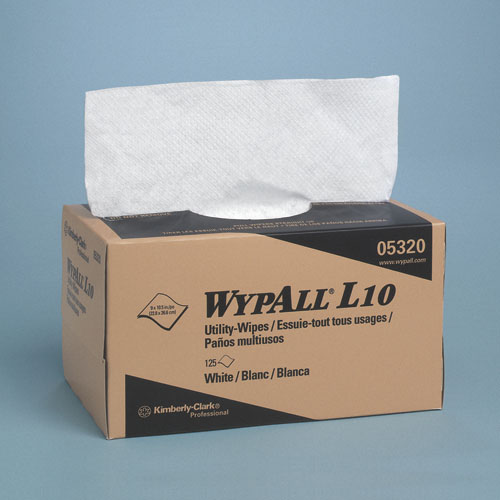 Picture of Kimberly-Clark KCC 05320 Wypall L10 Utility Wpr 9X10.5 white 18/125